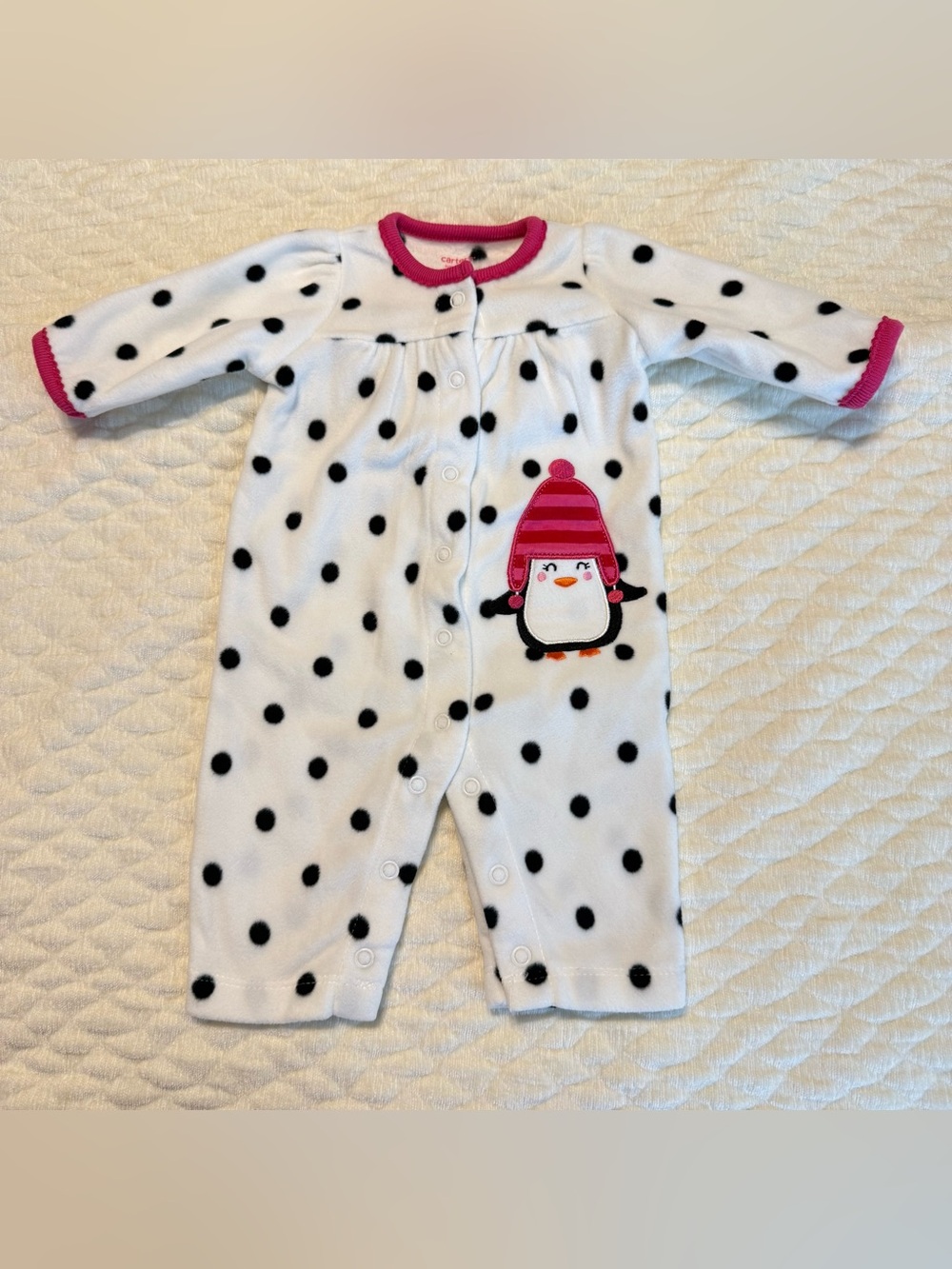 Carter’s Newborn Soft Fleece Polka Dot Penguin Outfit
